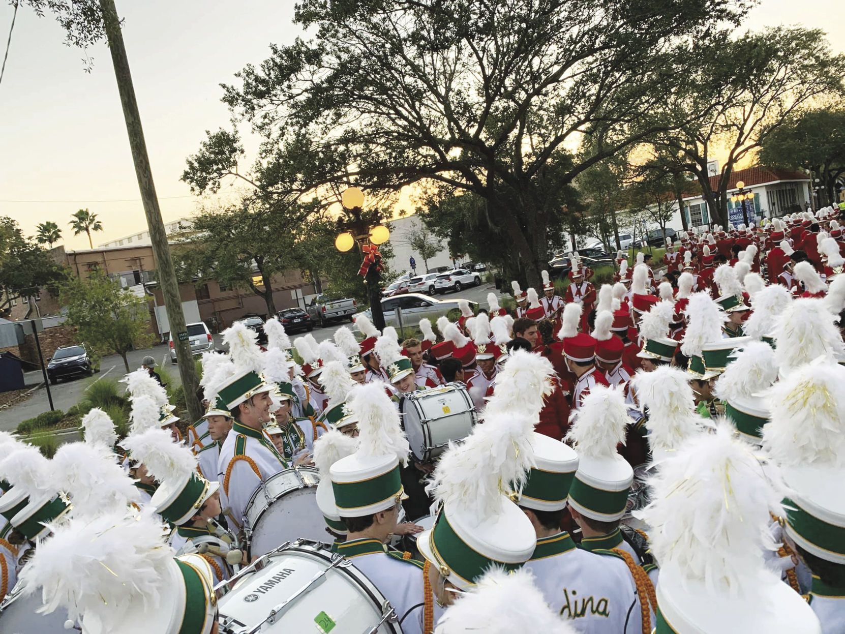 Edina Marching Band mingles